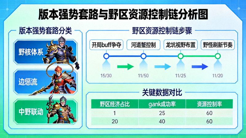 版本强势套路与野区资源控制链分析图