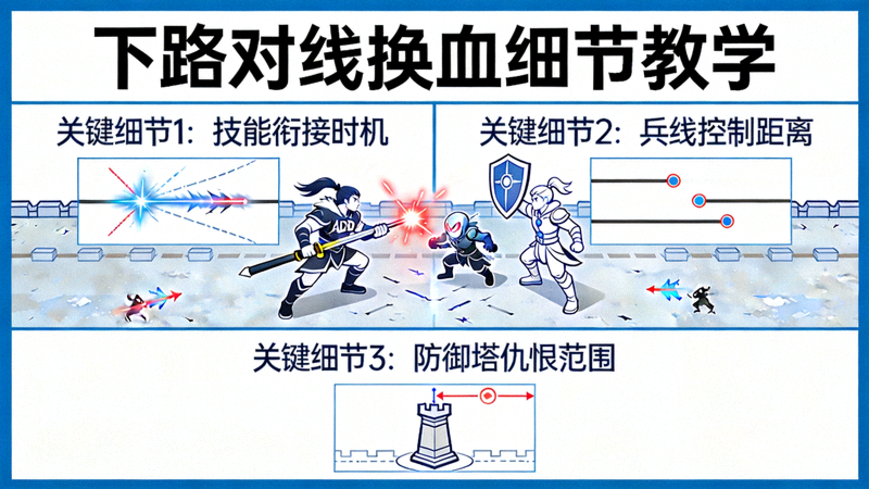 英雄联盟下路对线换血细节教学画面