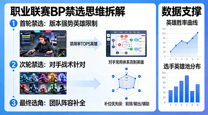 职业联赛BP禁选思维拆解分析画面